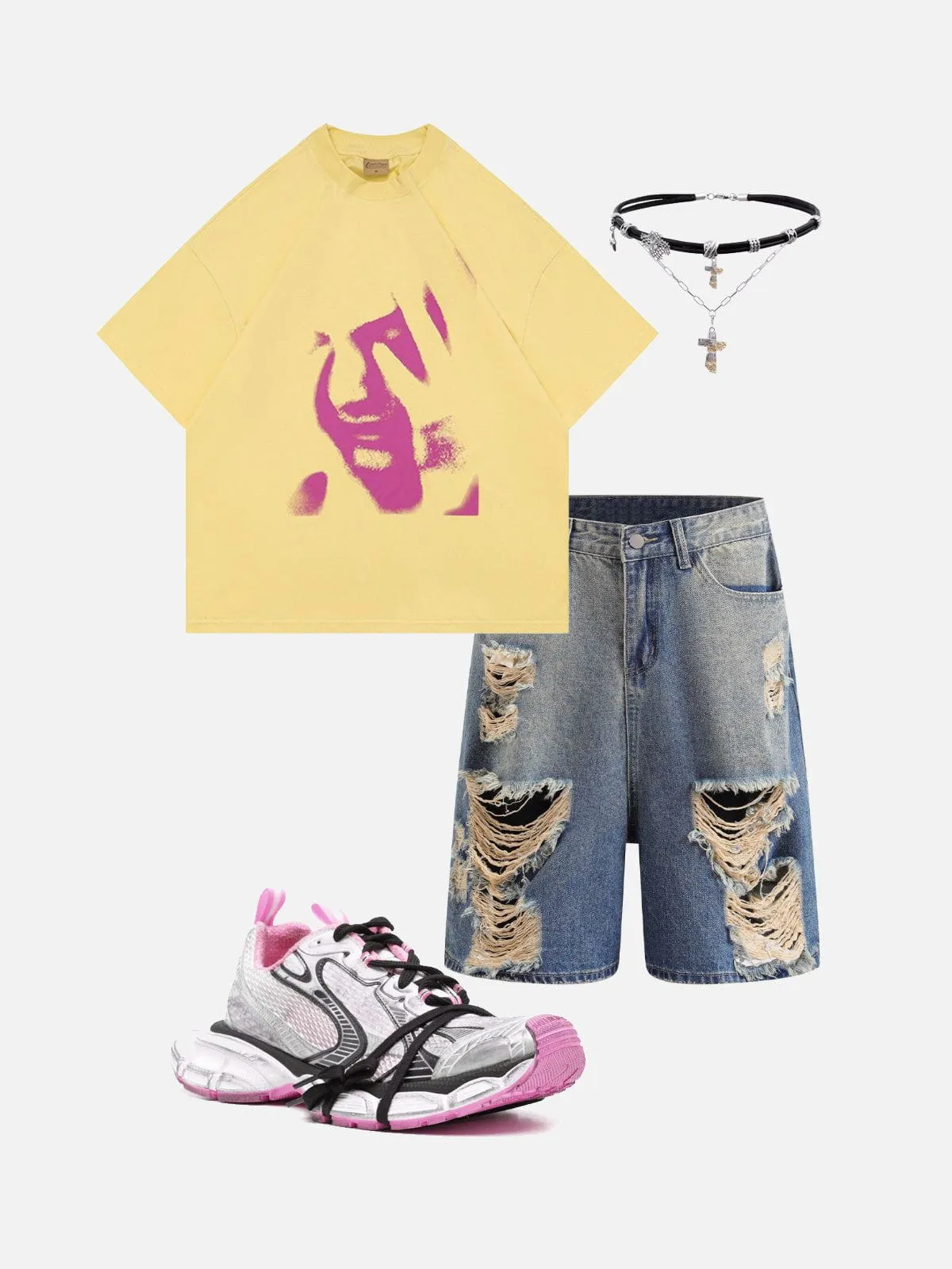 Aelfric Eden Abstract Face Print Tee