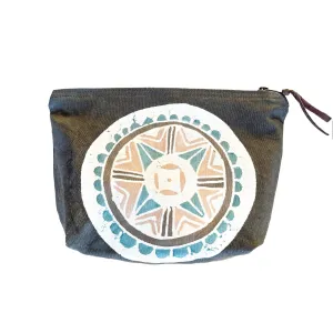 African Circles Teal Collection Wash Bags in Grey