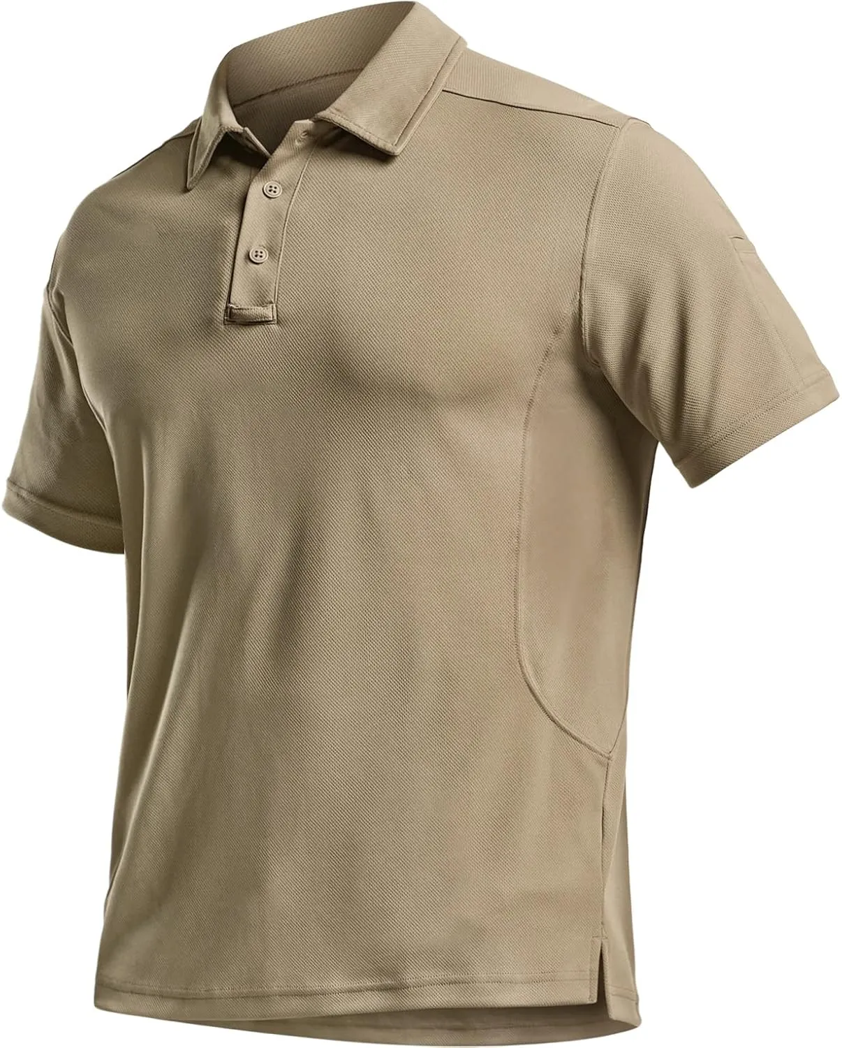 CQR Men's Polo Shirts, Tactical Short Sleeve Golf Performance Shirts, Lightweight Dry Fit UPF 50  Pique