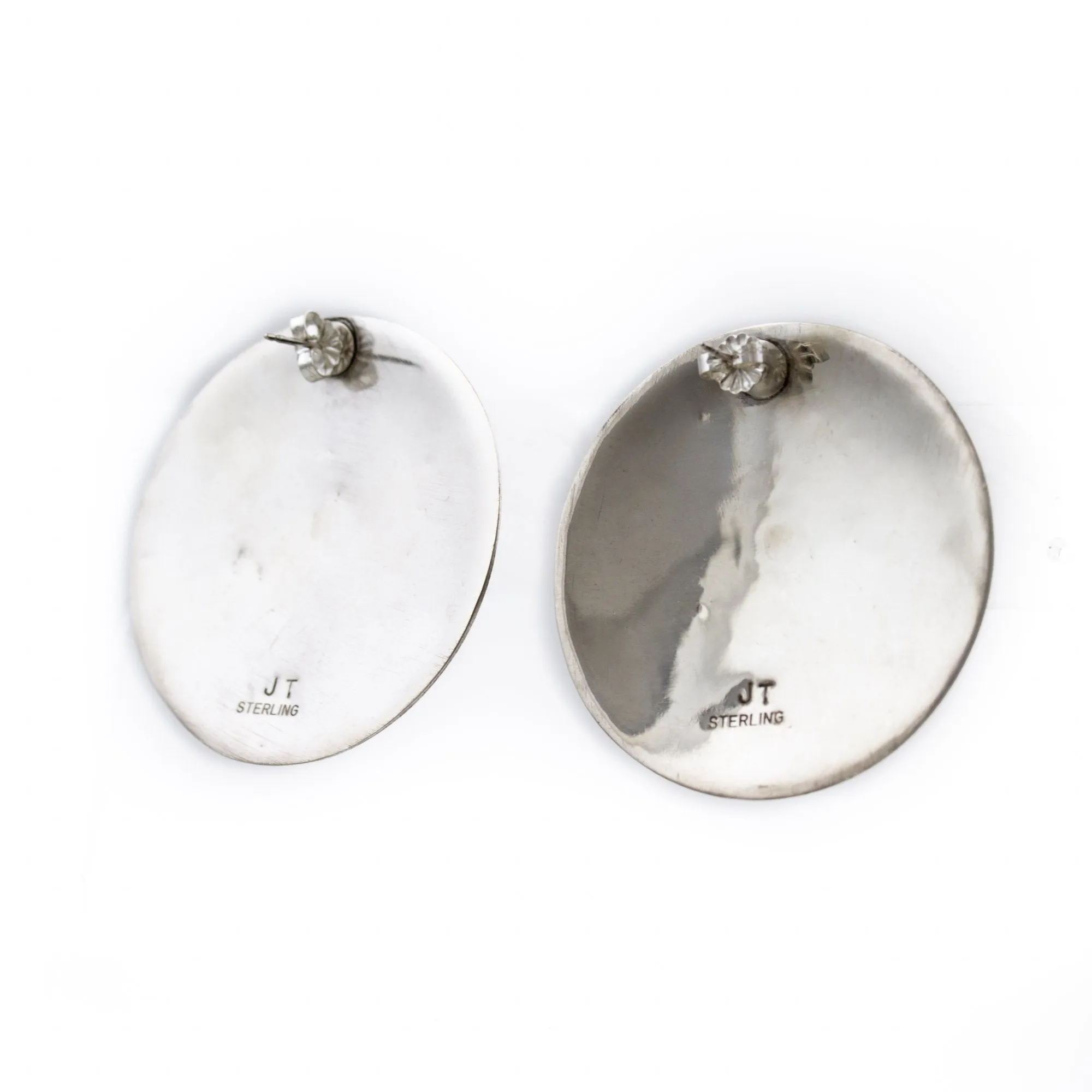 Domed Silver Concho Earrings