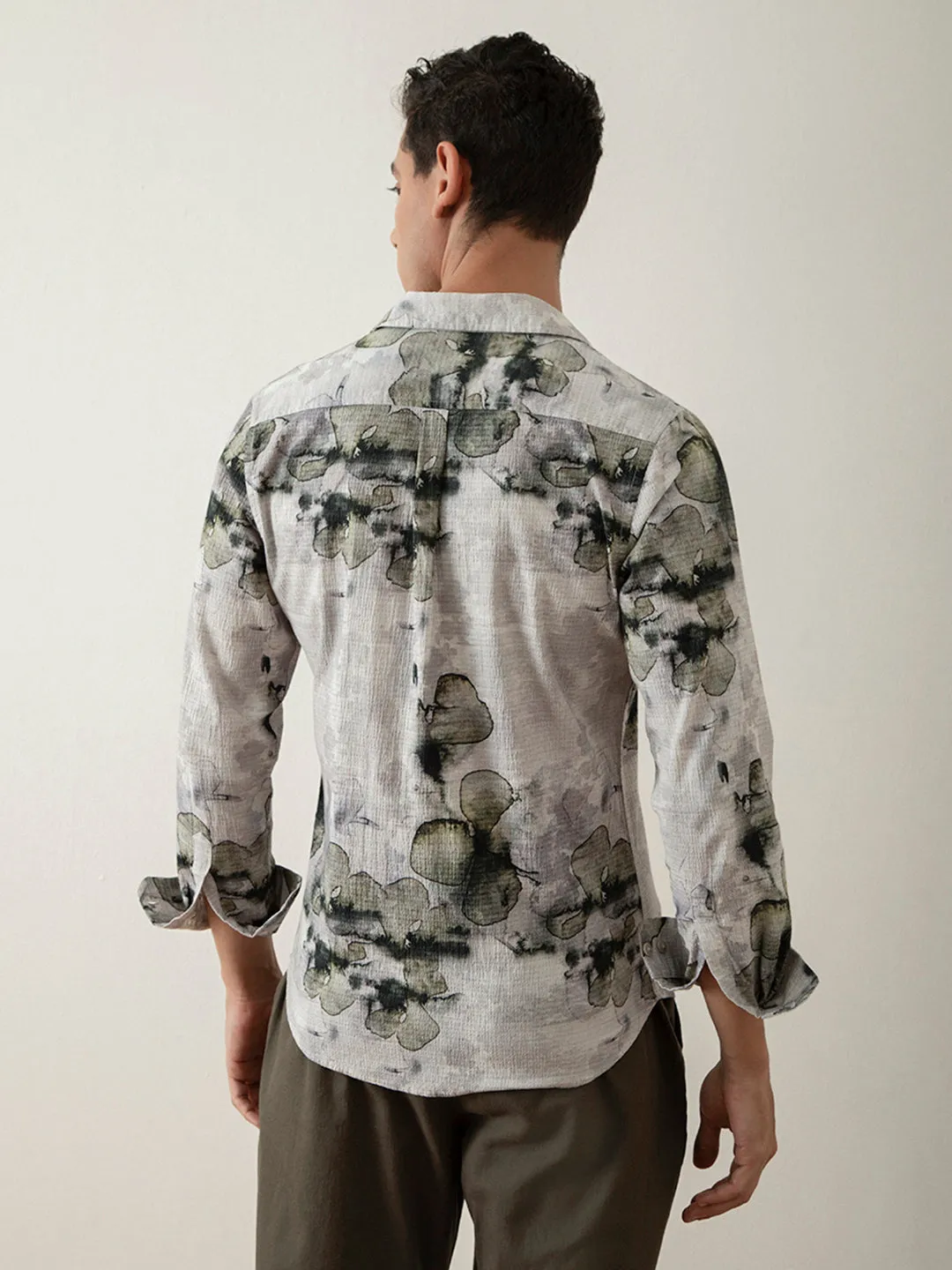 Green Floral Printed Shirt