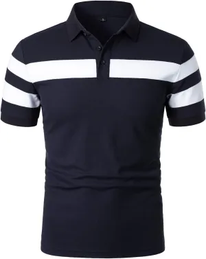 HOOD CREW Mens Short Sleeve Polo Shirts Stylish Design Summer T Shirt