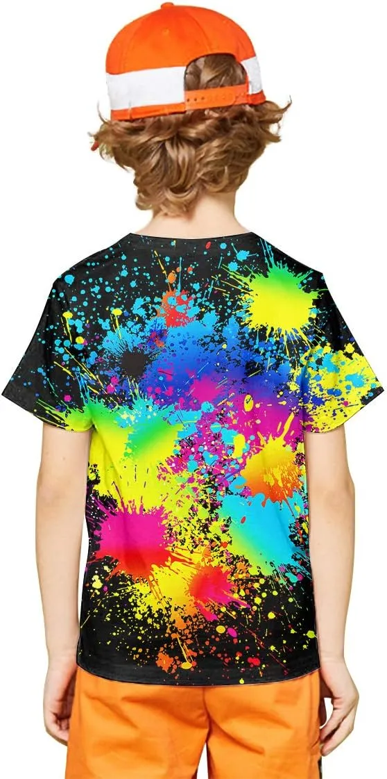 LAIDIPAS Boys Girls 3D Graphic Shirts Cool Crewneck T-Shirt Unisex Short Sleeve Top Tees 6-16 Years