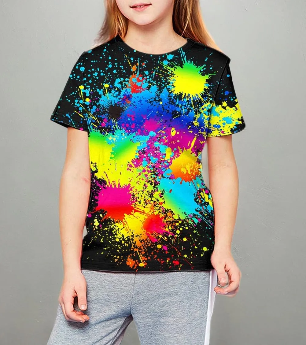 LAIDIPAS Boys Girls 3D Graphic Shirts Cool Crewneck T-Shirt Unisex Short Sleeve Top Tees 6-16 Years