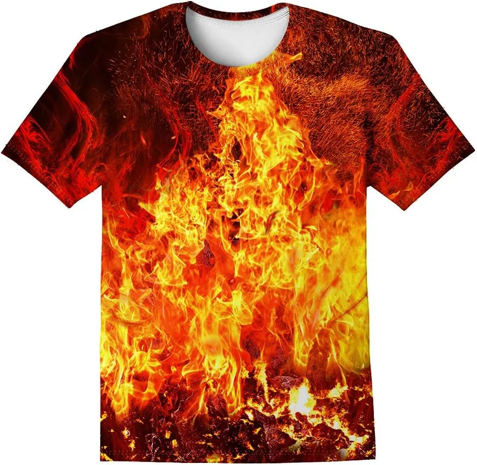 LAIDIPAS Boys Girls 3D Graphic Shirts Cool Crewneck T-Shirt Unisex Short Sleeve Top Tees 6-16 Years