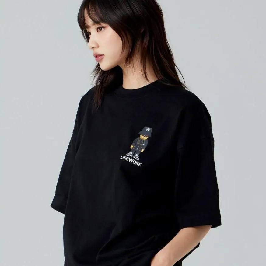 LifeWork Checkerboard Bulldog Tee Black