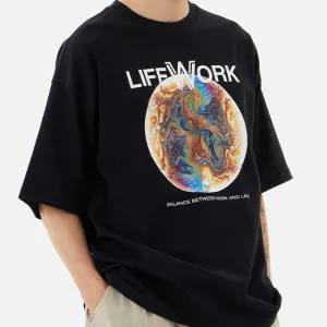 LifeWork Planet Logo Tee Black
