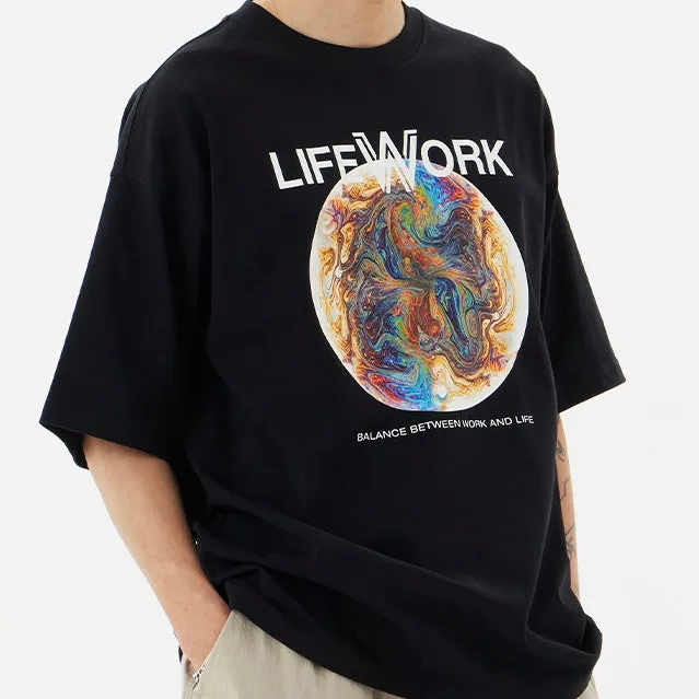 LifeWork Planet Logo Tee Black