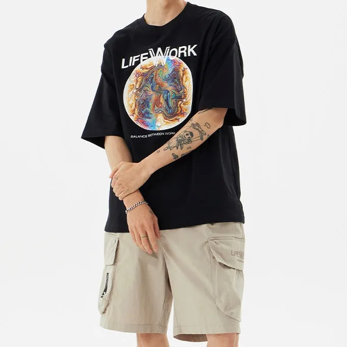 LifeWork Planet Logo Tee Black