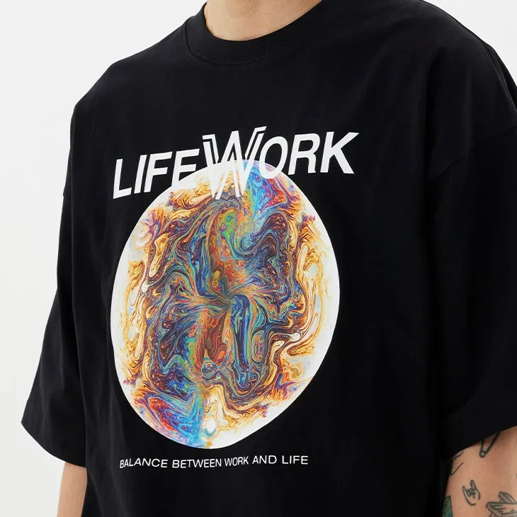 LifeWork Planet Logo Tee Black
