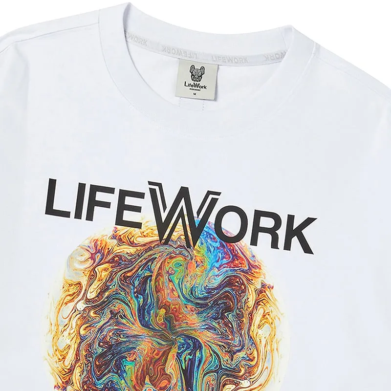 LifeWork Planet Logo Tee White