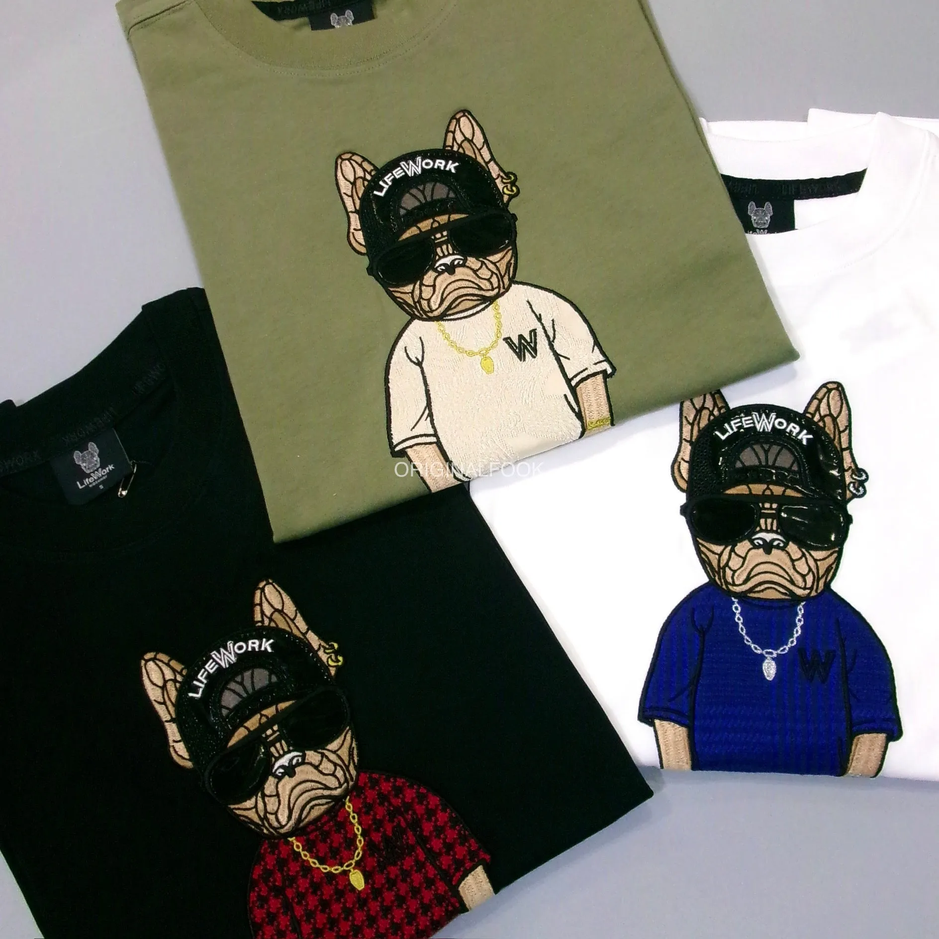 LifeWork Snapback Hip Bulldog Tee Khaki