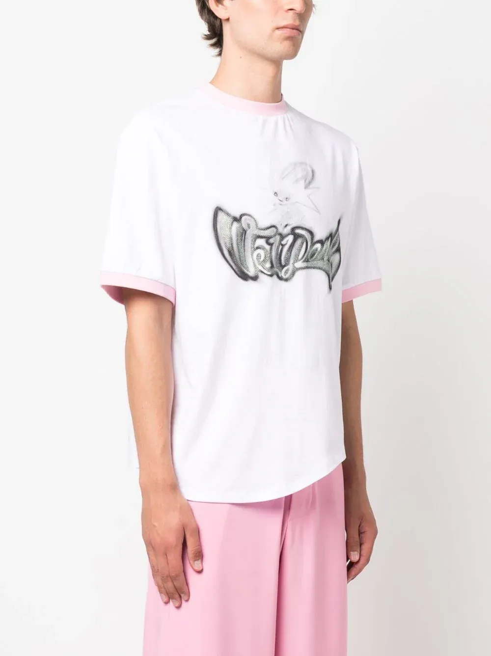 Logo Monster Print Ringe Tee