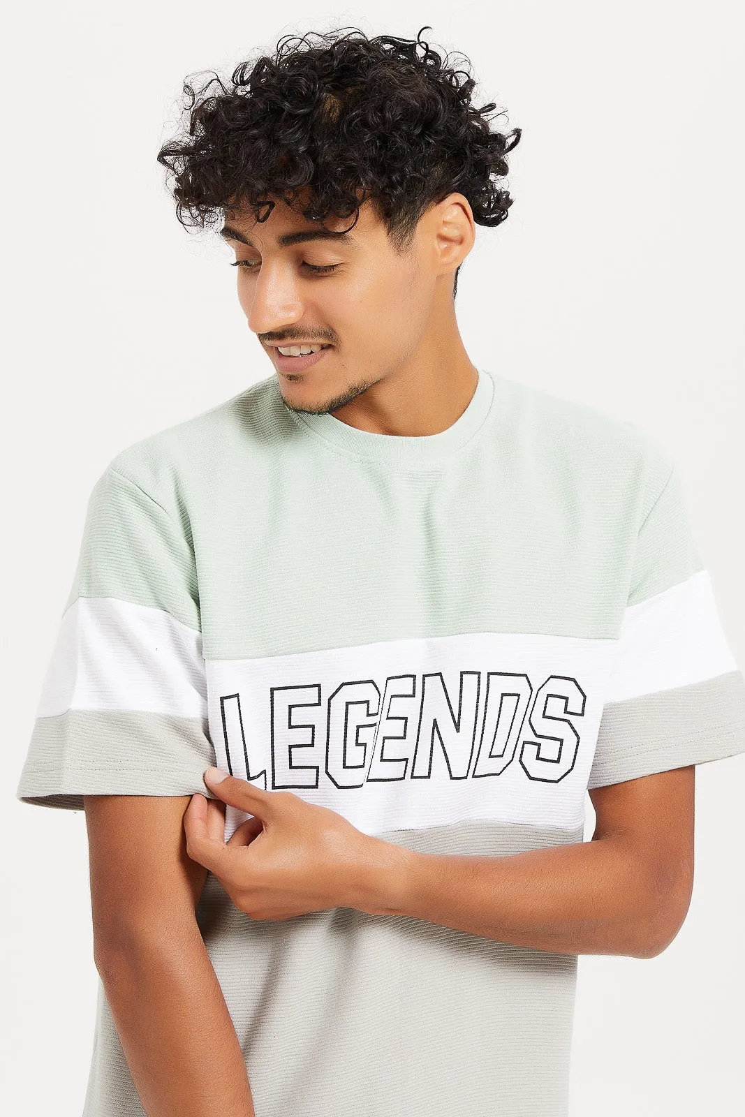 Men Multicolour Ottoman Neck T-Shirt