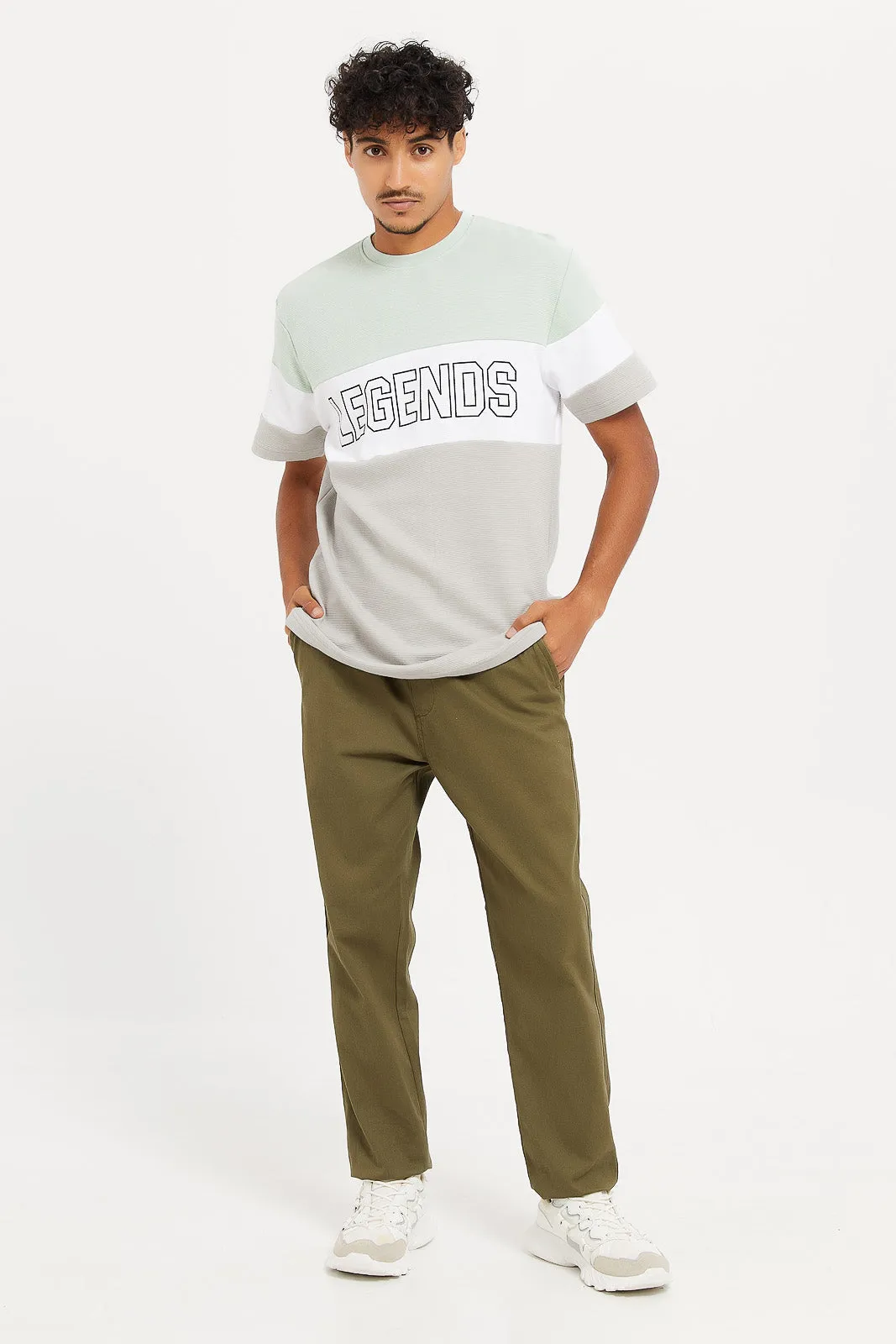 Men Multicolour Ottoman Neck T-Shirt