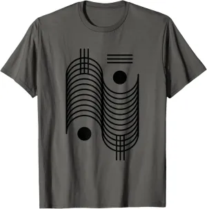 Retro Geometry Aesthetic Geometric Abstract Line Art Tee T-Shirt