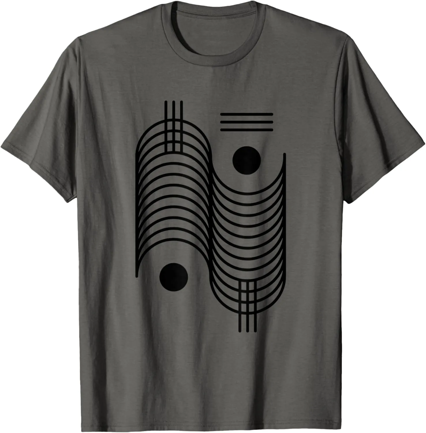 Retro Geometry Aesthetic Geometric Abstract Line Art Tee T-Shirt