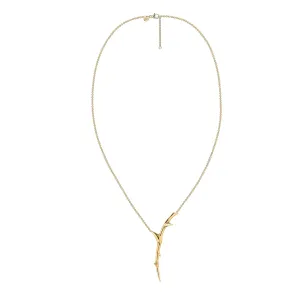 Rose Thorn Single Drop Pendant - Yellow Gold Vermeil