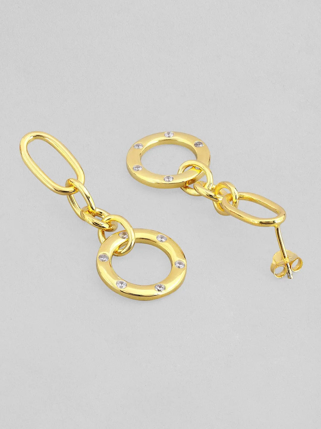 Rubans 925 Silver The Interlinked Element Drop Earrings.- Gold Plated
