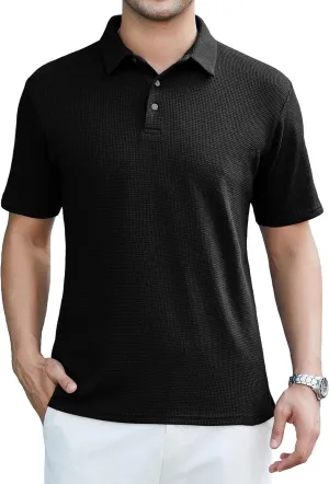 SAMERM Mens Zipper Polo Shirts Short Sleeve Casual Fashion Stylish Knit Polo T Shirt for Men