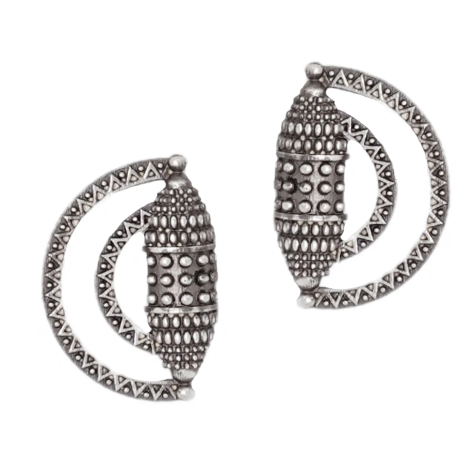 Teejh Griva Silver Oxidised Earrings