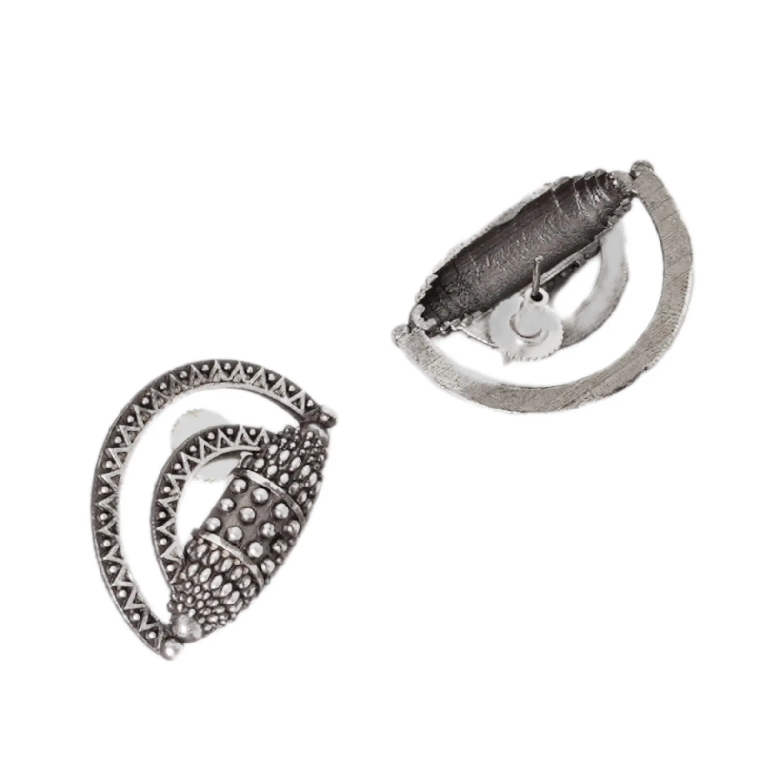 Teejh Griva Silver Oxidised Earrings