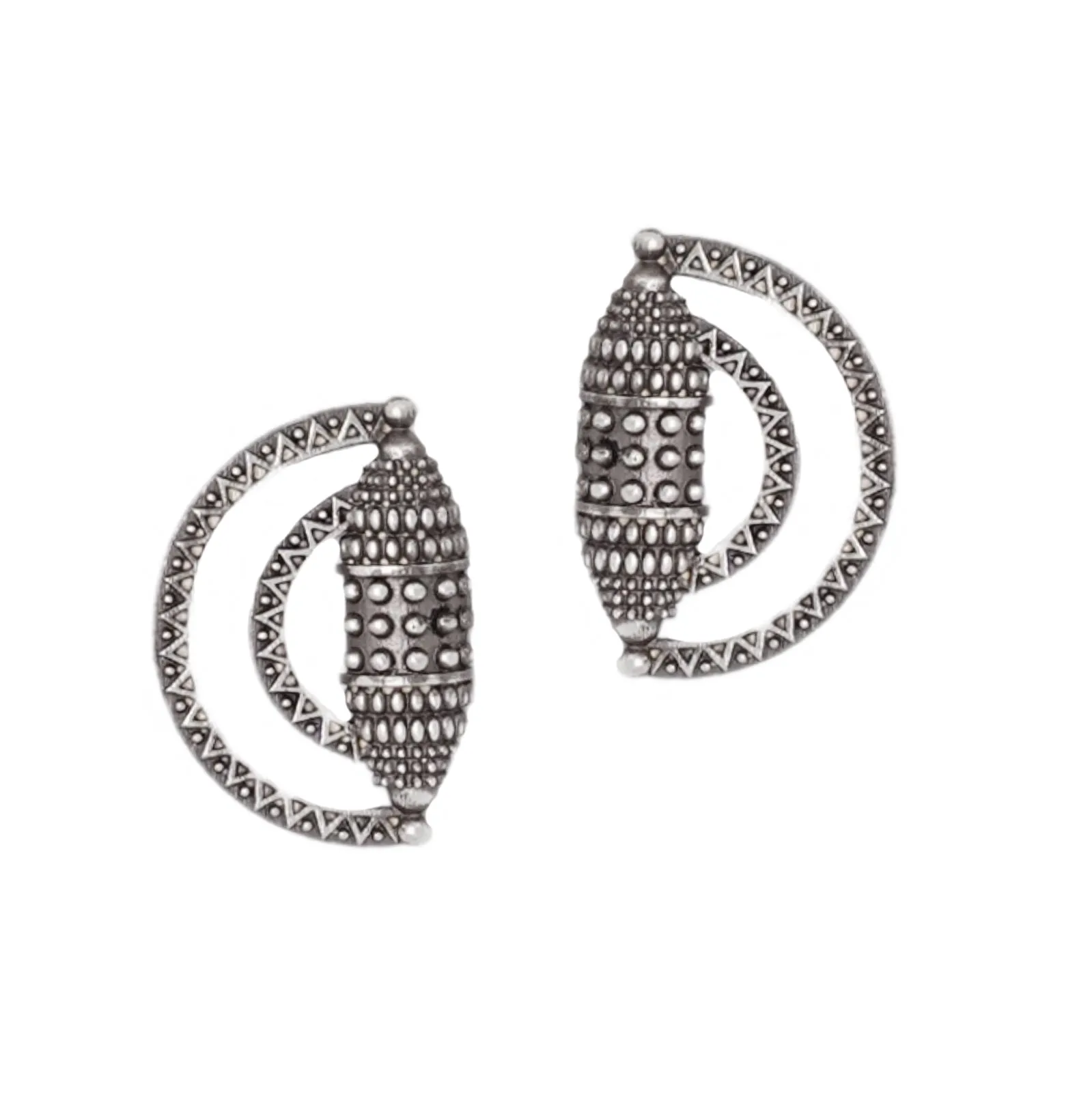 Teejh Griva Silver Oxidised Earrings