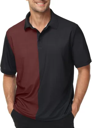 TIHEEN Men's Golf Polo Shirts,Short Sleeve Moisture Wicking Performance Polo Shirts