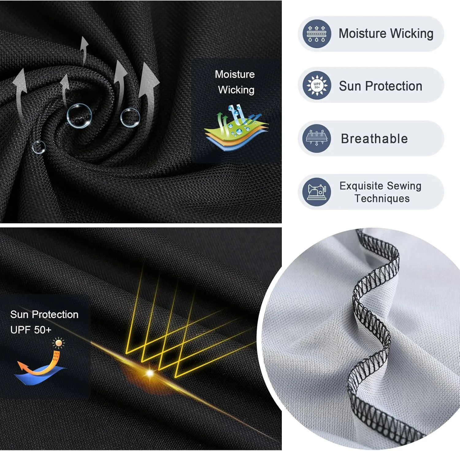 TIHEEN Men's Golf Polo Shirts,Short Sleeve Moisture Wicking Performance Polo Shirts
