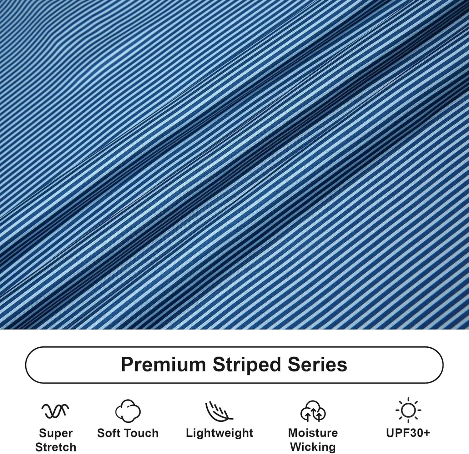 WARHORSEE Mens Golf Shirt Short Sleeve Striped Golf Polo Shirts for Men Moisture Wicking Performance Dry Fit Polo Shirts