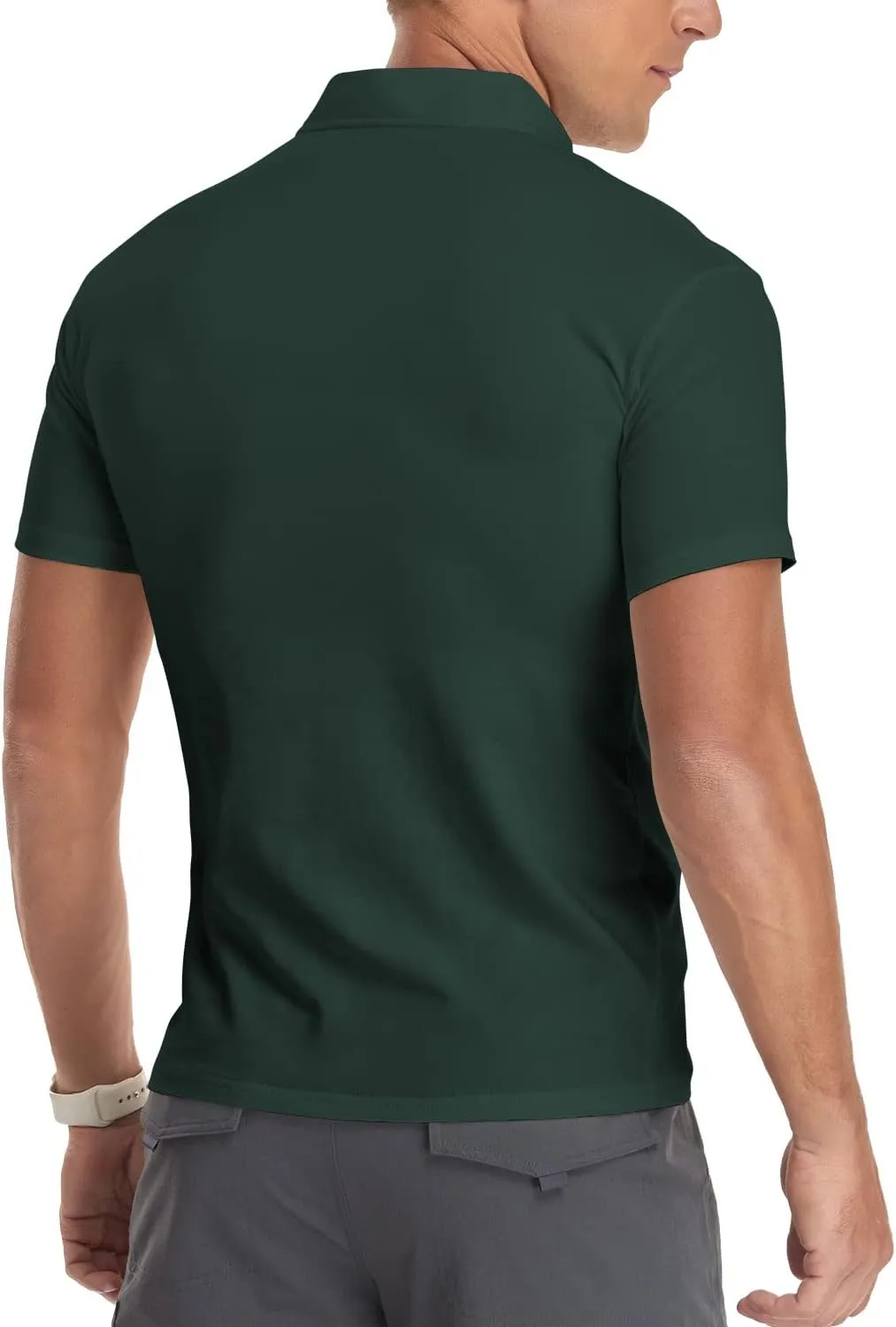 YTD Men's Long/Short Sleeve Polo Shirts Quarter-Zip Casual Slim Fit Mock Neck Basic Designed Cotton Shirts